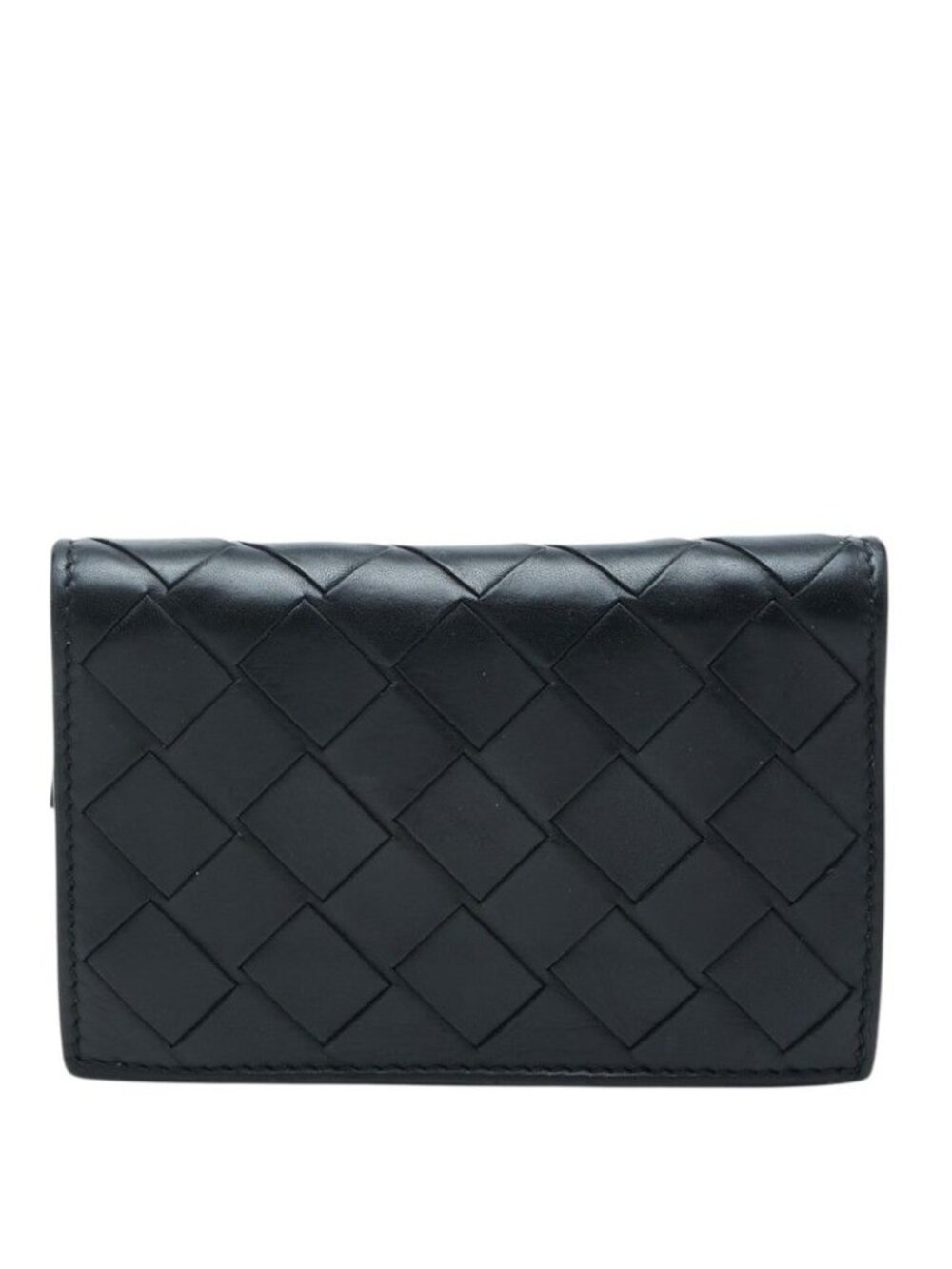 Bottega Veneta Intrecciato Coin Purse Black Leather